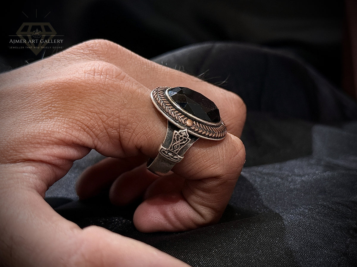 Black Aqeeq Ring