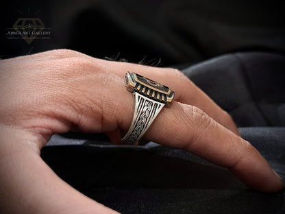 Black Aqeeq Ring