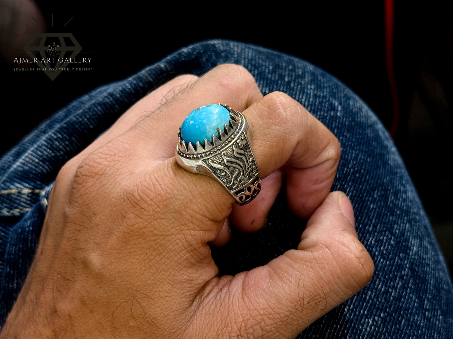 Feroza / Turquoise Ring For Men
