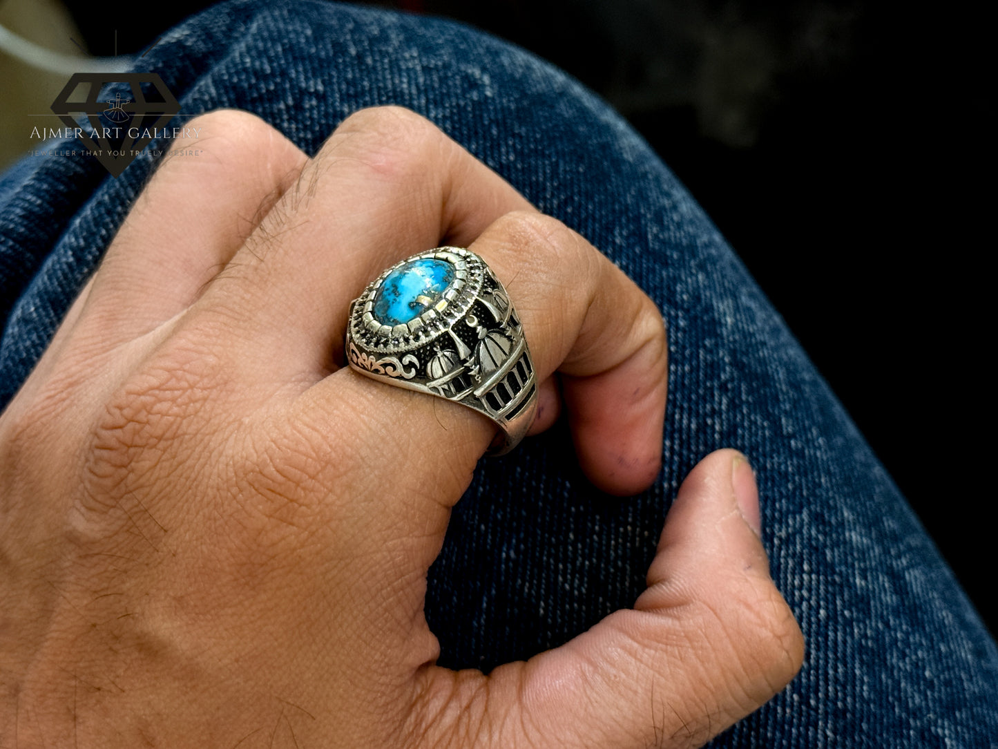 Feroza / Turquoise Ring For Men