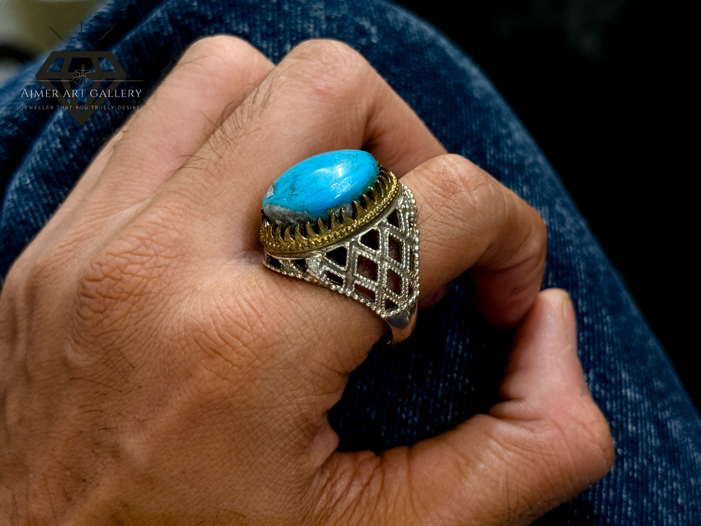 Feroza / Turquoise Ring For Men