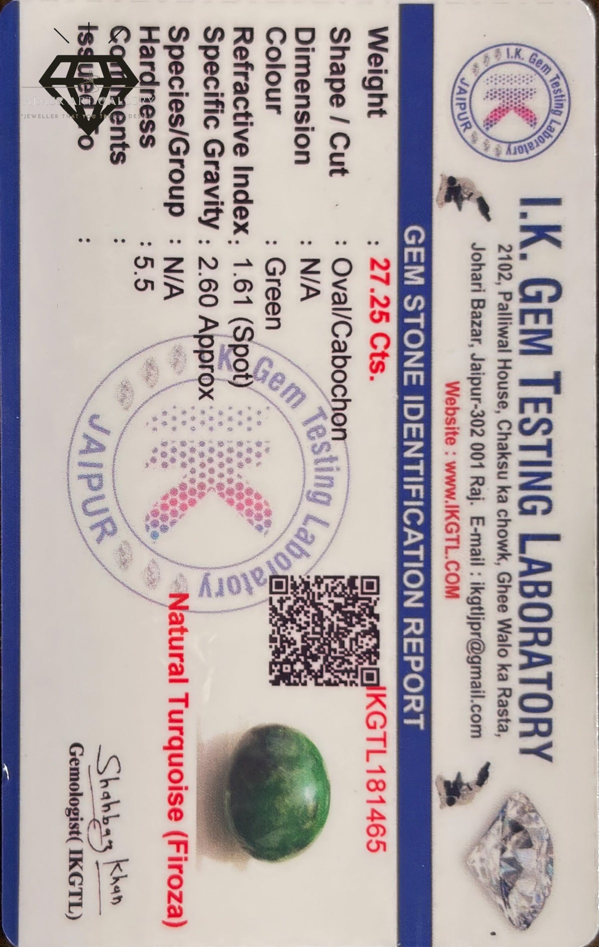 Hussaini Feroza Gemstone