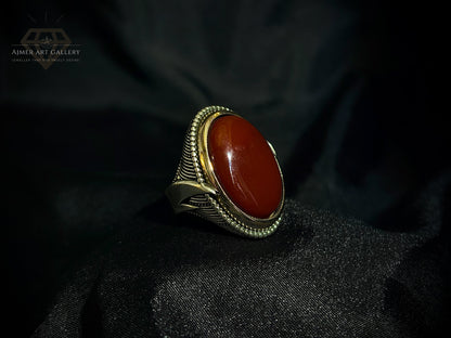 Men's Red Aqeeq / Agate Ring
