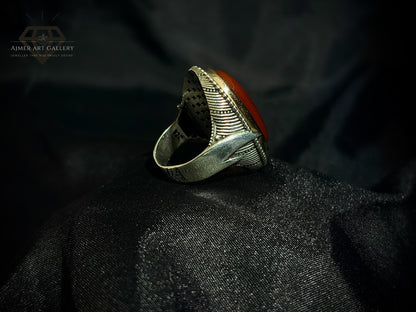 Men's Red Aqeeq / Agate Ring