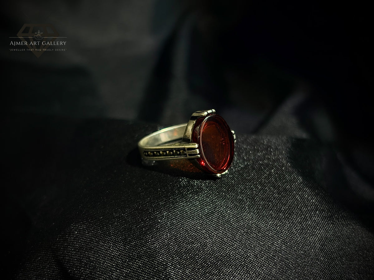 Men's Red Aqeeq / Agate Ring