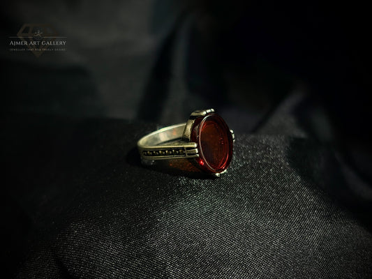 Men's Red Aqeeq / Agate Ring