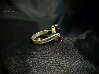 Men's Red Aqeeq / Agate Ring