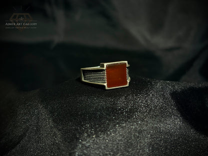 Men's Red Aqeeq / Agate Ring