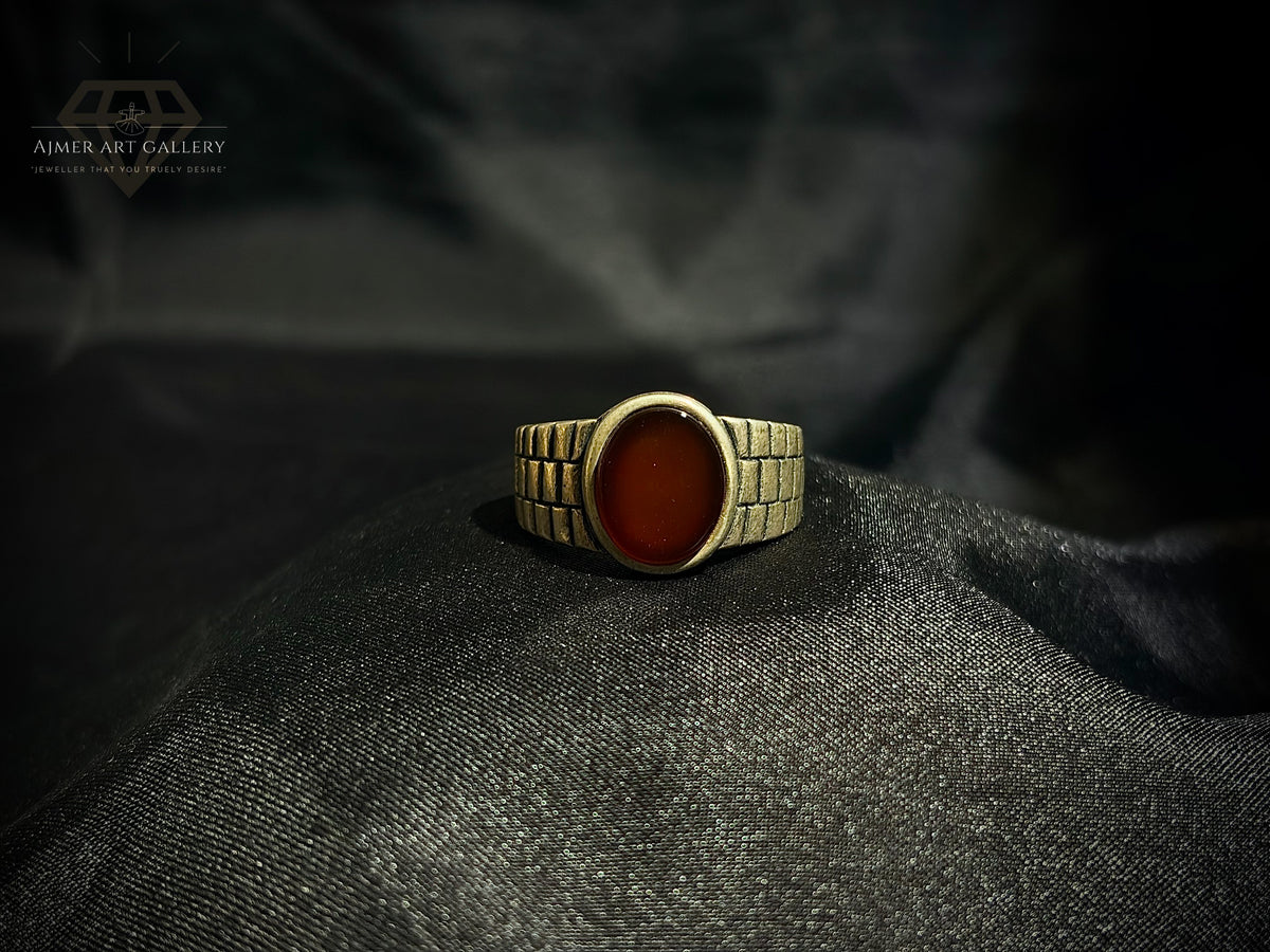 Men's Red Aqeeq / Agate Ring