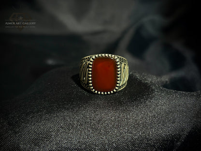 Men's Red Aqeeq / Agate Ring
