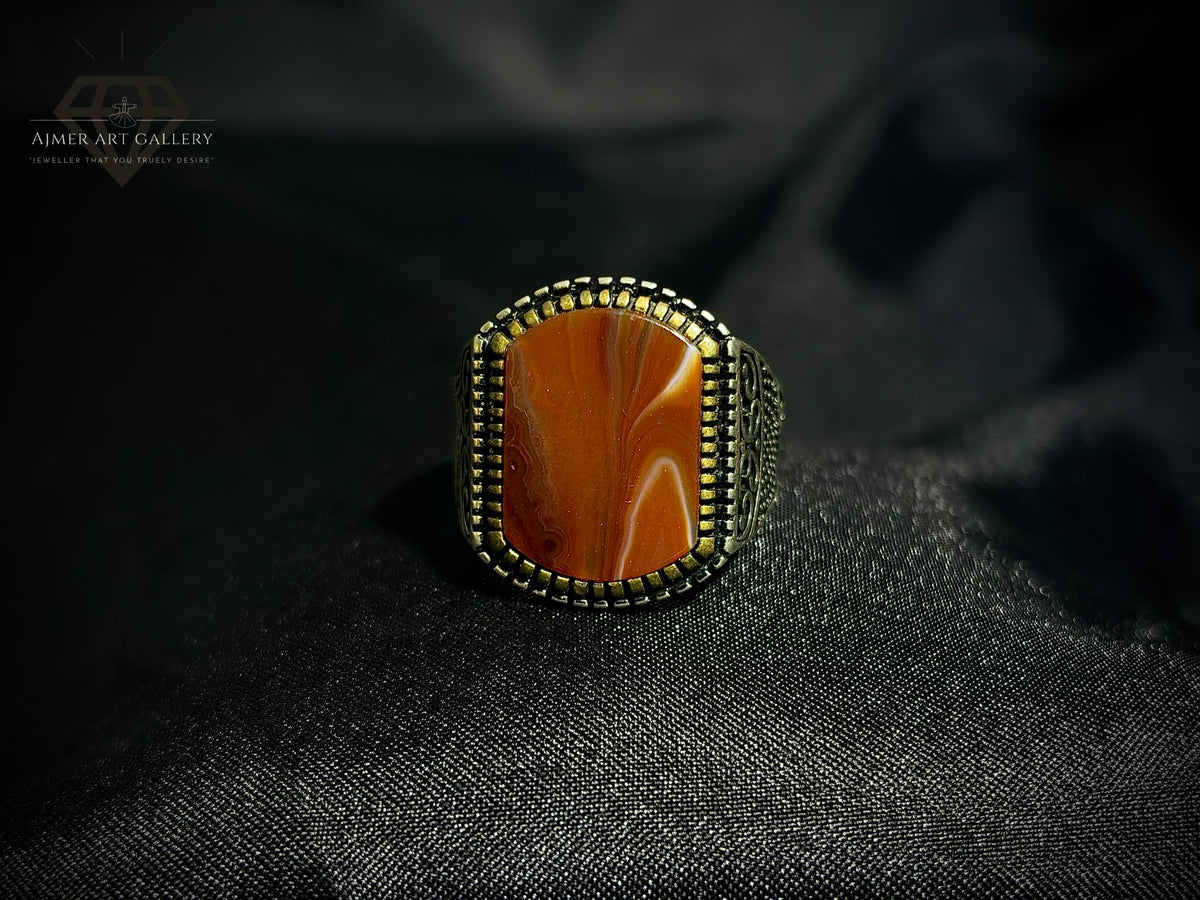 Men's Red Aqeeq / Agate Ring