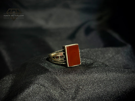 Men's Red Aqeeq / Agate Ring