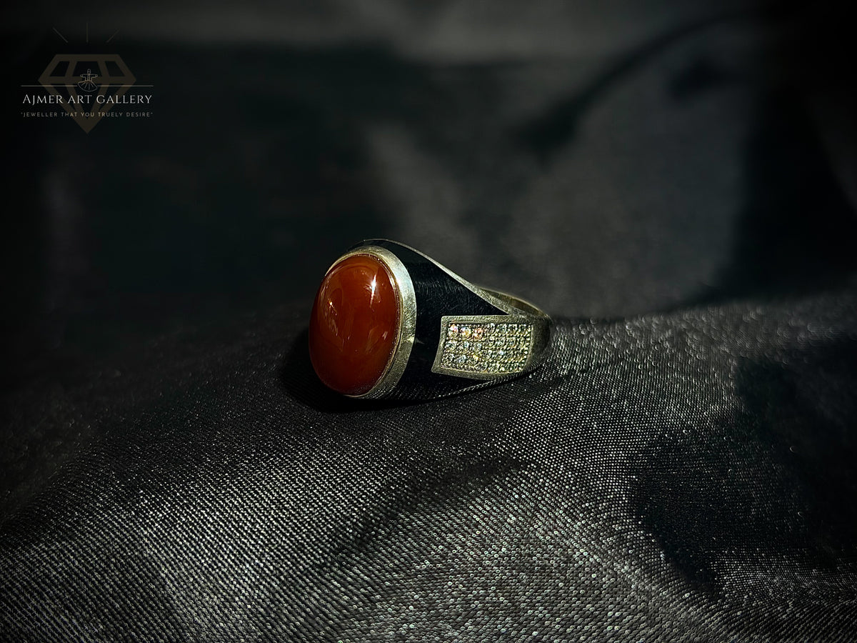 Men's Red Aqeeq / Agate Ring
