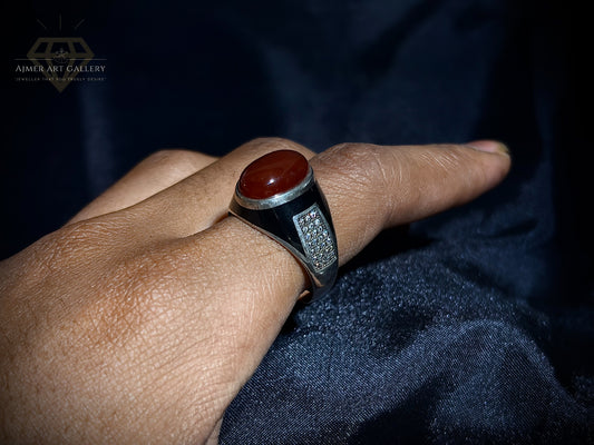 Men's Red Aqeeq / Agate Ring