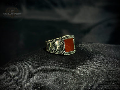 Men's Red Aqeeq / Agate Ring
