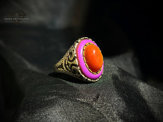 Men's Red Aqeeq / Agate Ring