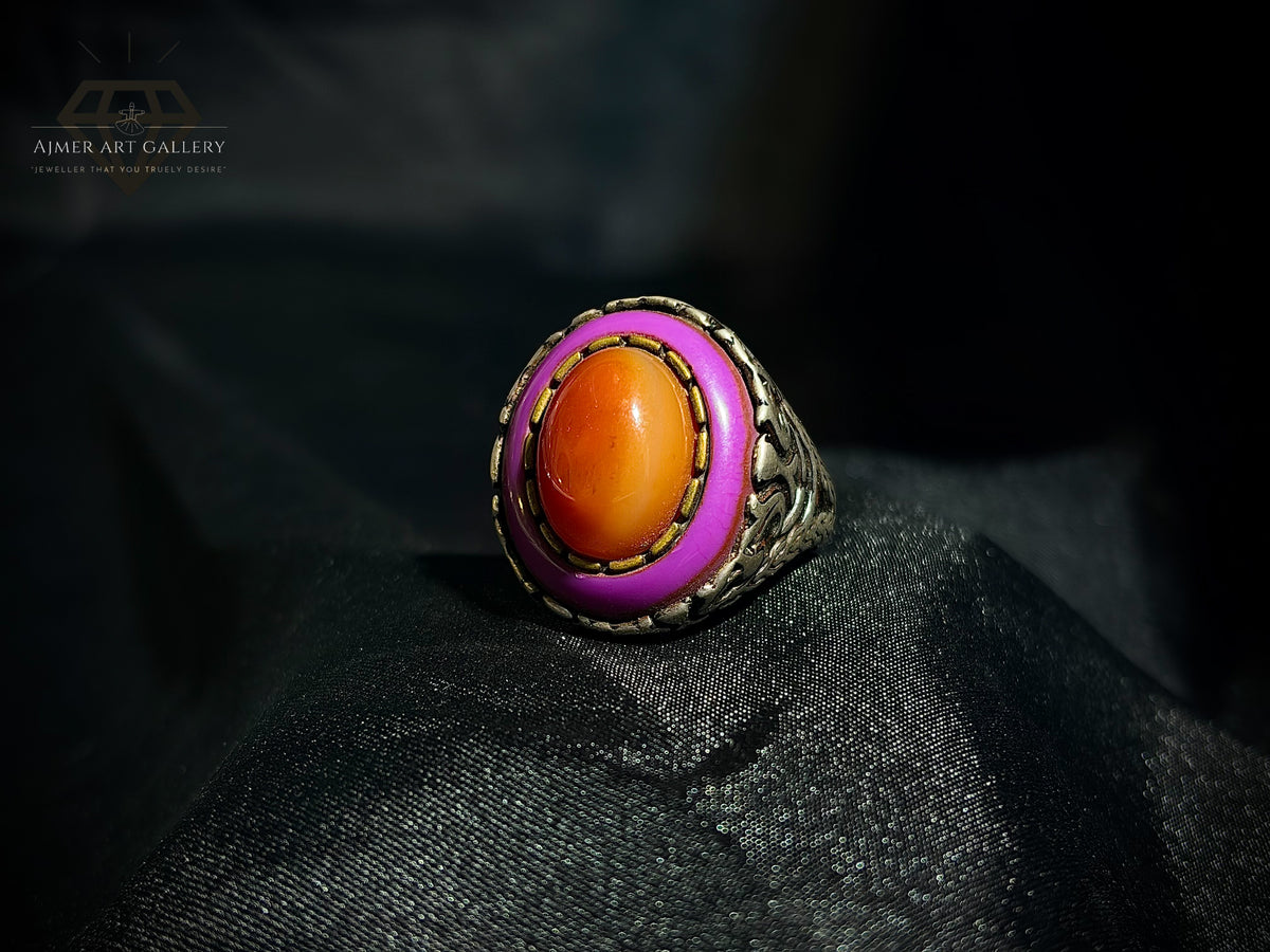 Men's Red Aqeeq / Agate Ring