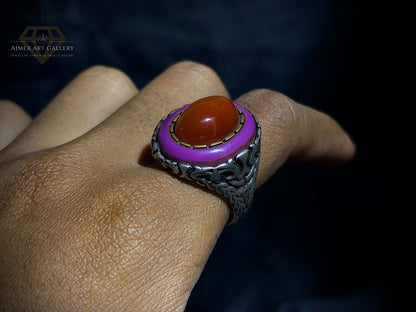 Men's Red Aqeeq / Agate Ring