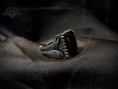 Men's Aqeeq / Agate Zulfiqar Ring