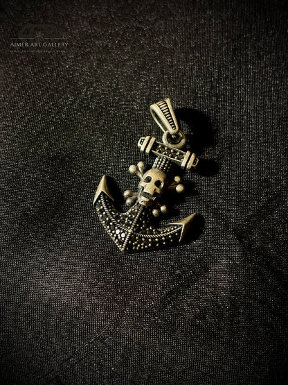 Men's Skull Anchor Pendant