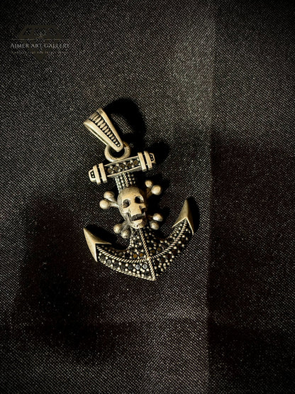 Men's Skull Anchor Pendant
