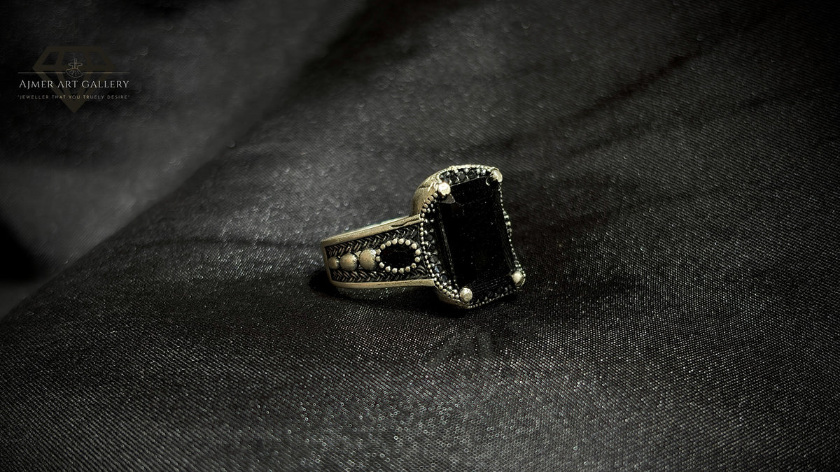 Men's Black American Diamond Ring