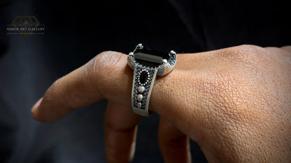 Men's Black American Diamond Ring