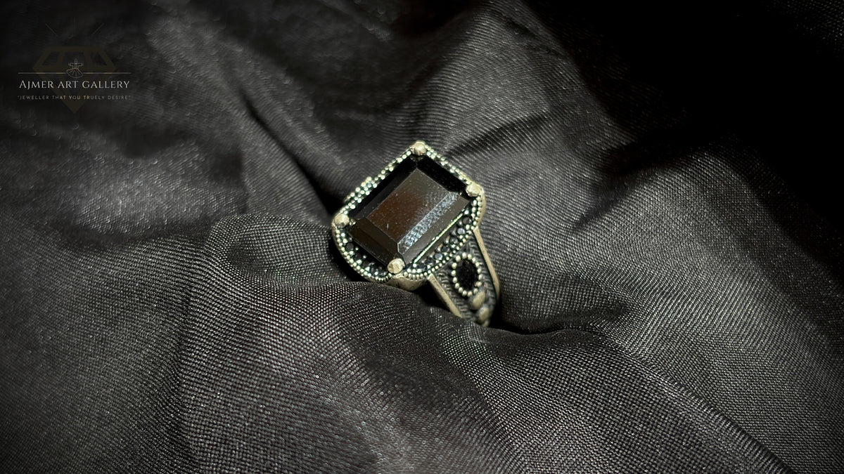 Men's Black American Diamond Ring