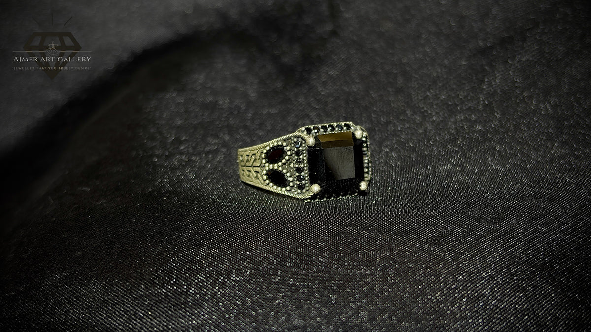 Men's Black American Diamond Ring