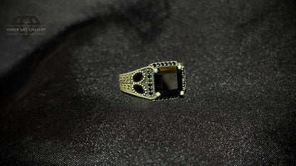 Men's Black American Diamond Ring
