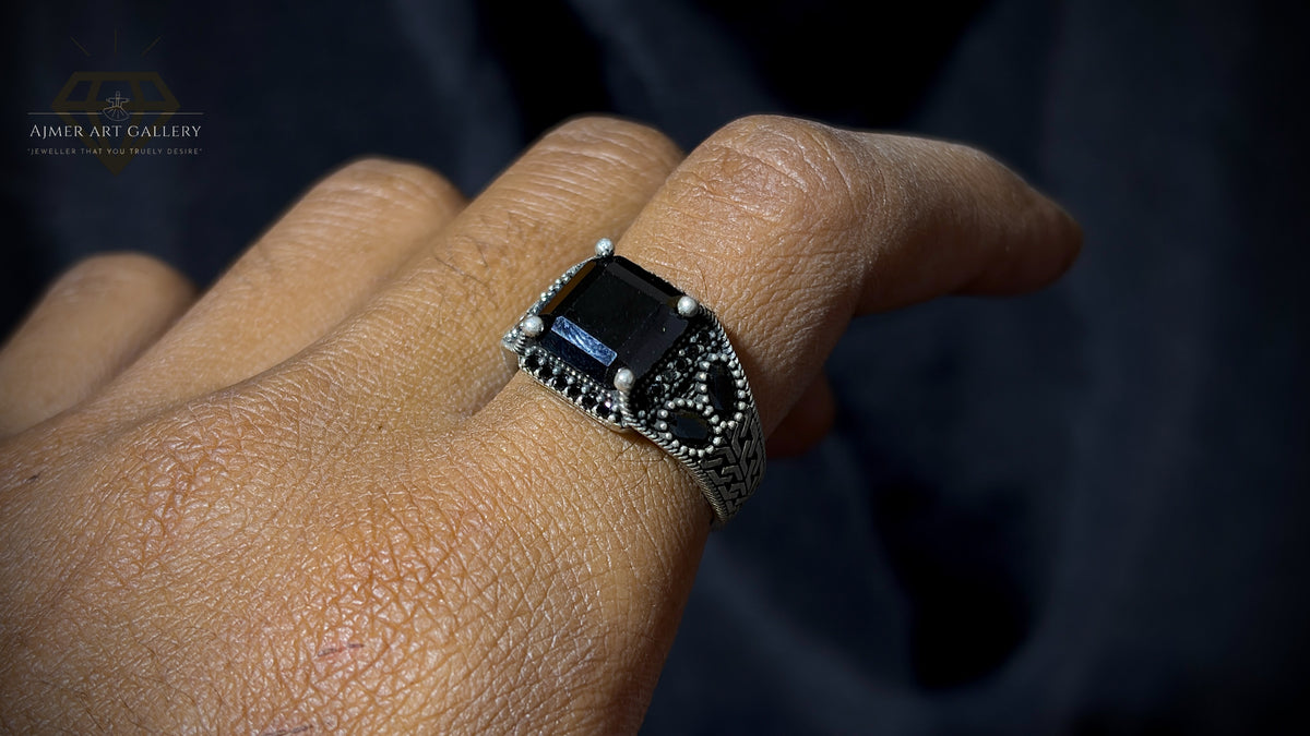 Men's Black American Diamond Ring