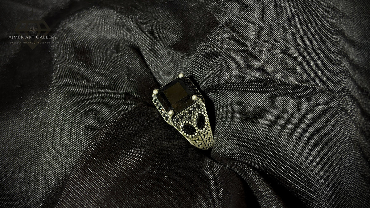 Men's Black American Diamond Ring