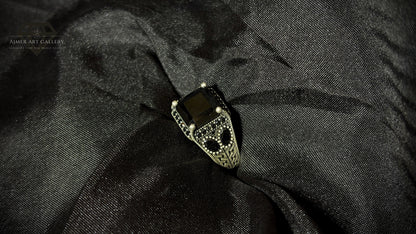 Men's Black American Diamond Ring