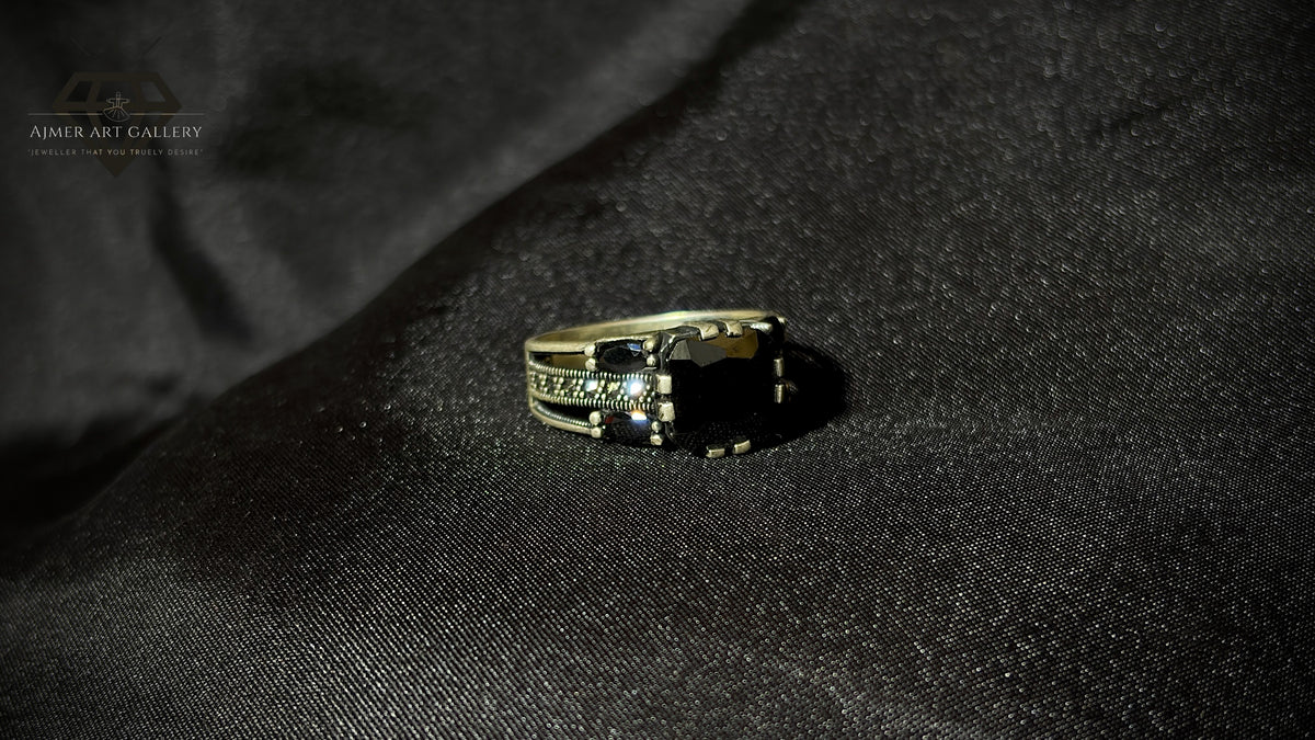 Men's Black American Diamond Ring