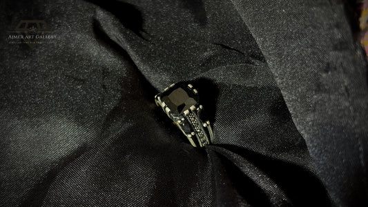 Men's Black American Diamond Ring