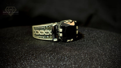 Men's Black American Diamond Ring