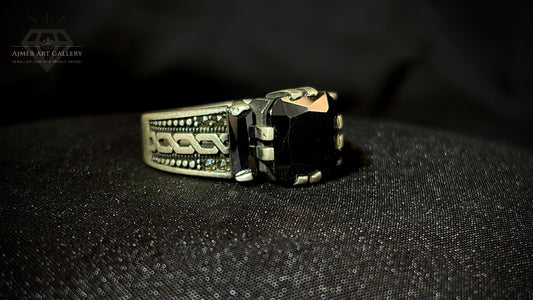 Men's Black American Diamond Ring