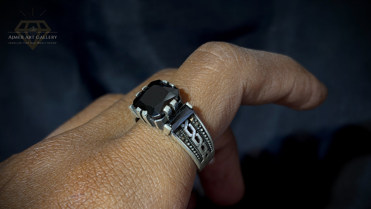 Men's Black American Diamond Ring