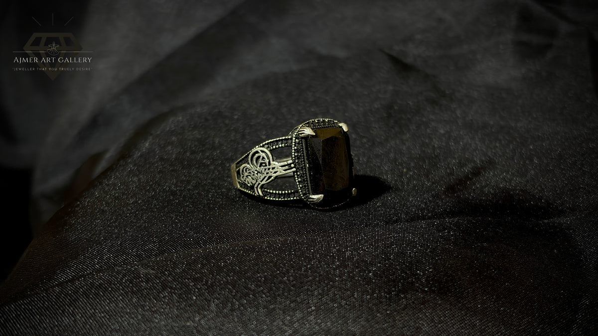 Men's Black American Diamond Ring