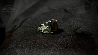 Men's Black American Diamond Ring