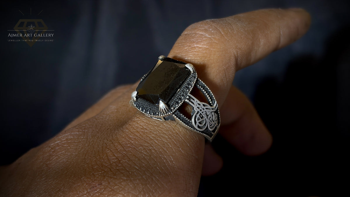 Men's Black American Diamond Ring