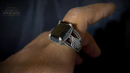 Men's Black American Diamond Ring