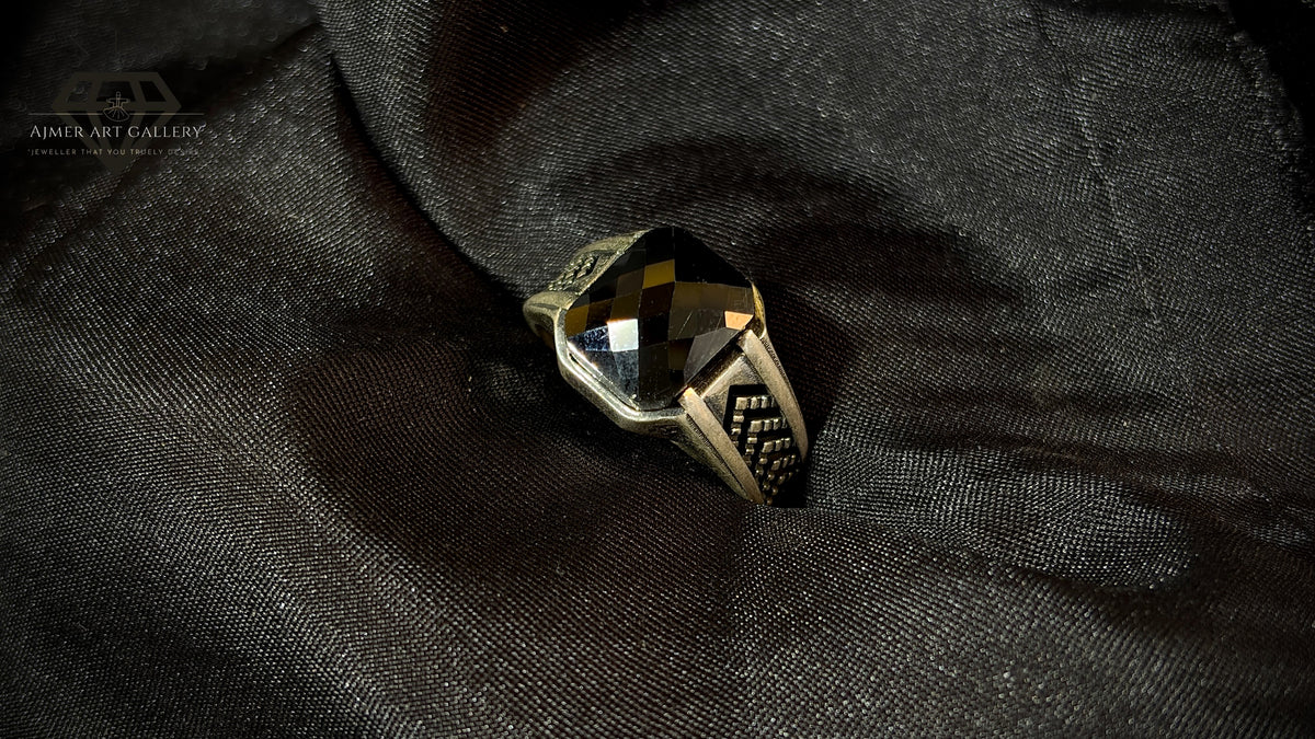 Men's Black American Diamond Ring