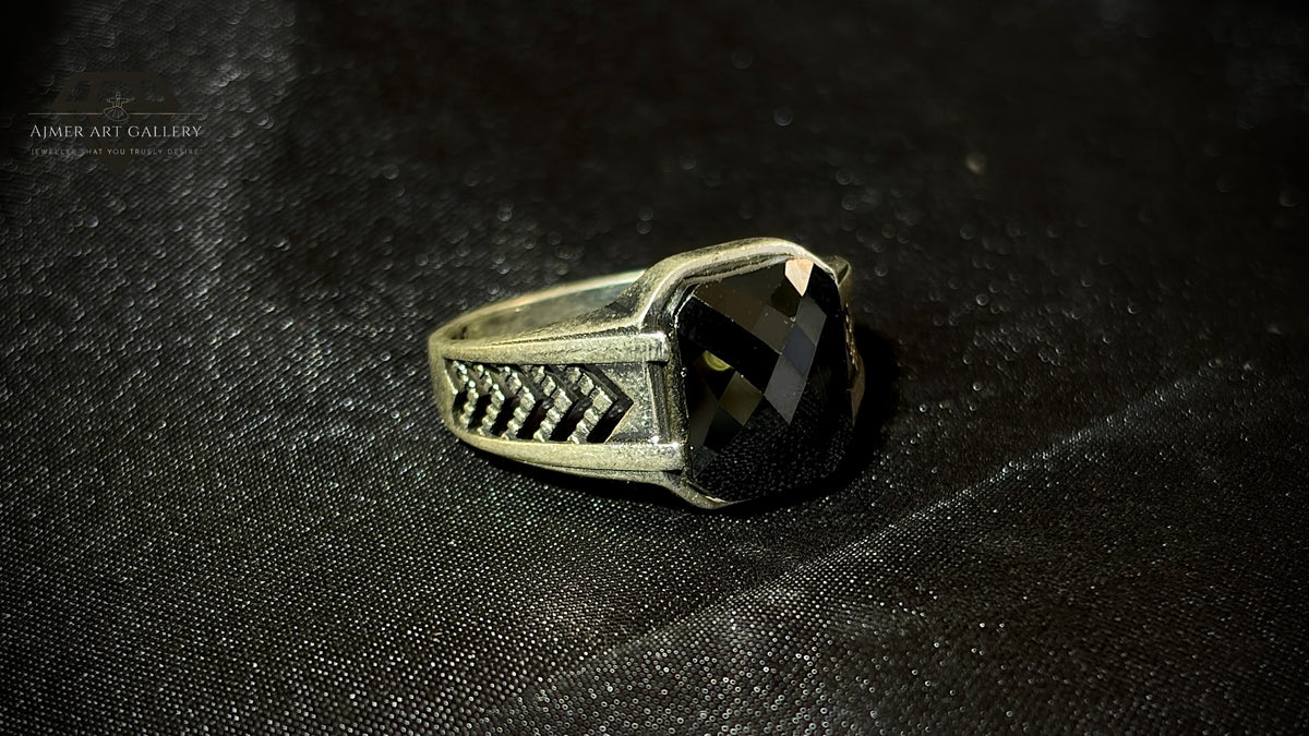 Men's Black American Diamond Ring
