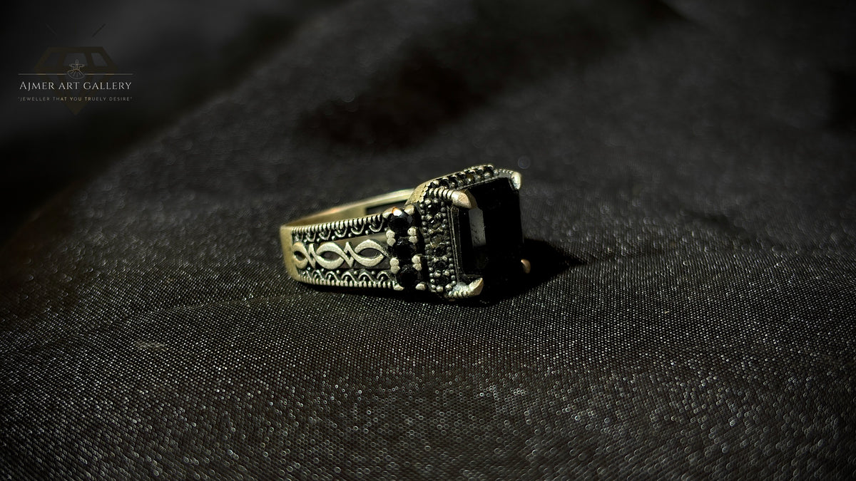 Men's Black American Diamond Ring