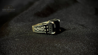 Men's Black American Diamond Ring