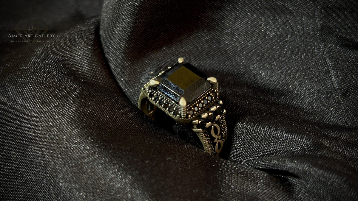 Men's Black American Diamond Ring