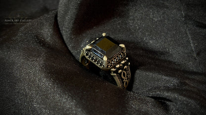 Men's Black American Diamond Ring