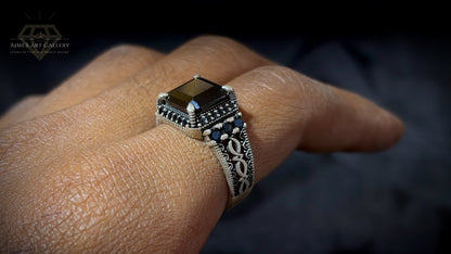 Men's Black American Diamond Ring