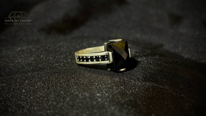 Men's Black American Diamond Ring